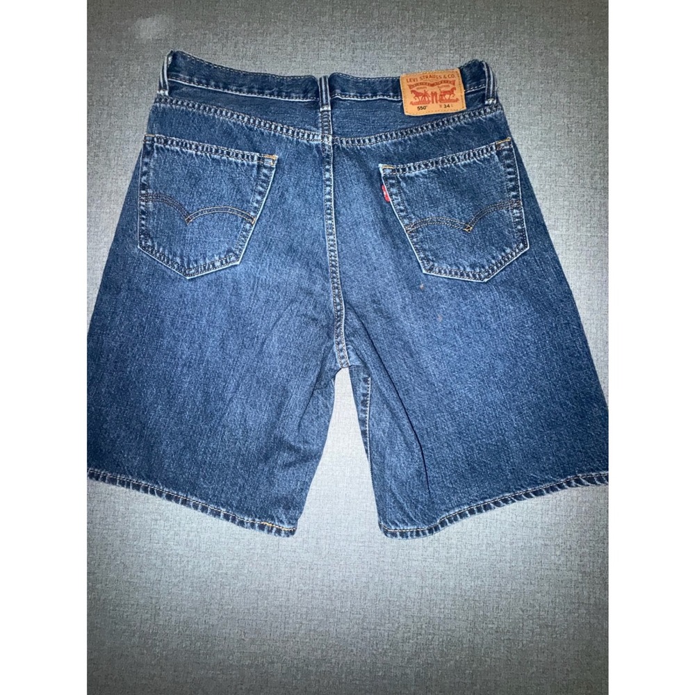 Levis Levi 34 550 Relaxed Fit Denim Shorts Blue Medium Wash Vintage Style Jorts